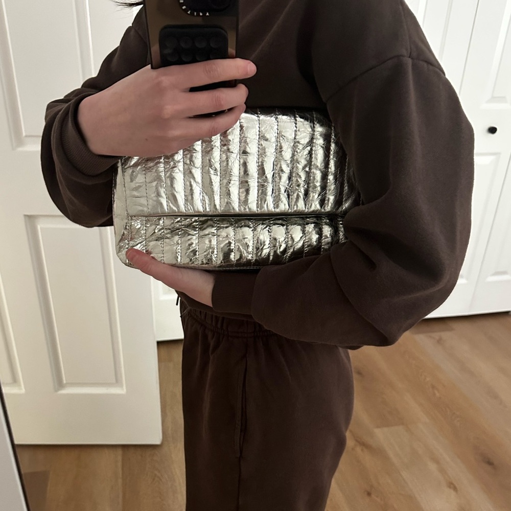 Dries Van Noten metallic leather clutch